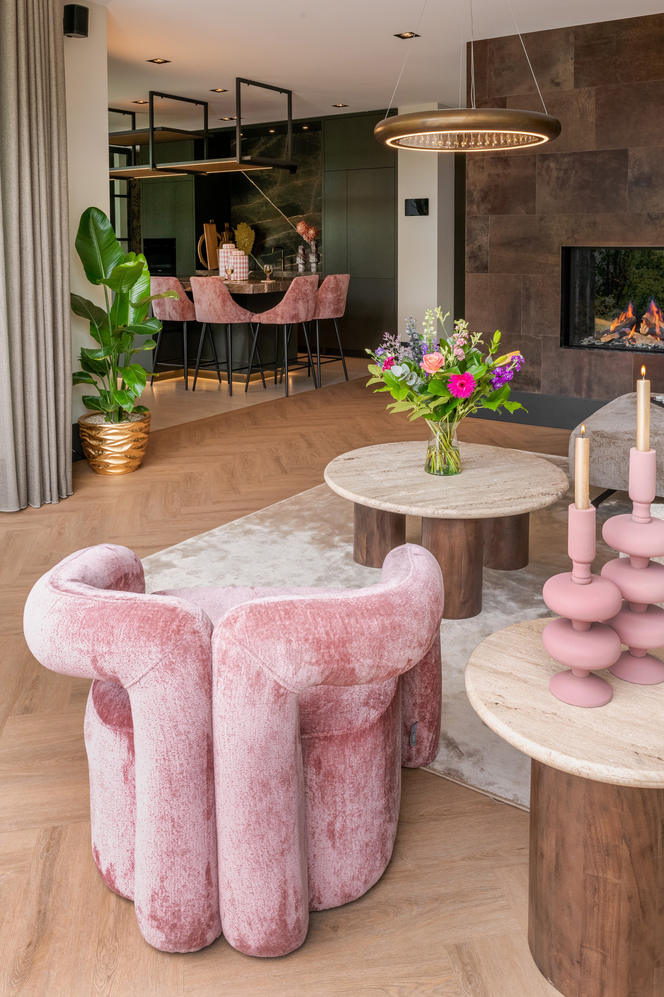 Richmond Interiors Beistelltisch Douglas brown 50Ø