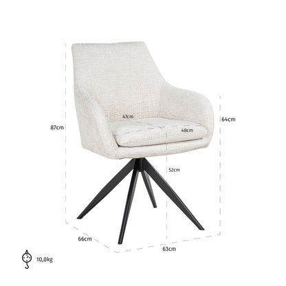 Richmond Interiors Esszimmerstuhl Lisonne cream fusion swivel Esszimmerstuhl Richmond Interiors