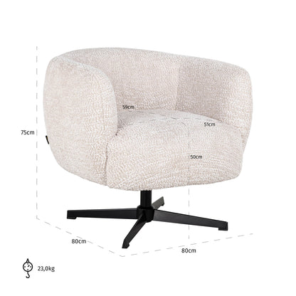 Richmond Interiors Lounge Stuhl Estelle lovely cream swivel Lounge Stuhl Richmond Interiors