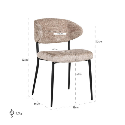 Richmond Interiors Esszimmerstuhl Bea sheep natural (Set of 2) Esszimmerstuhl Richmond Interiors