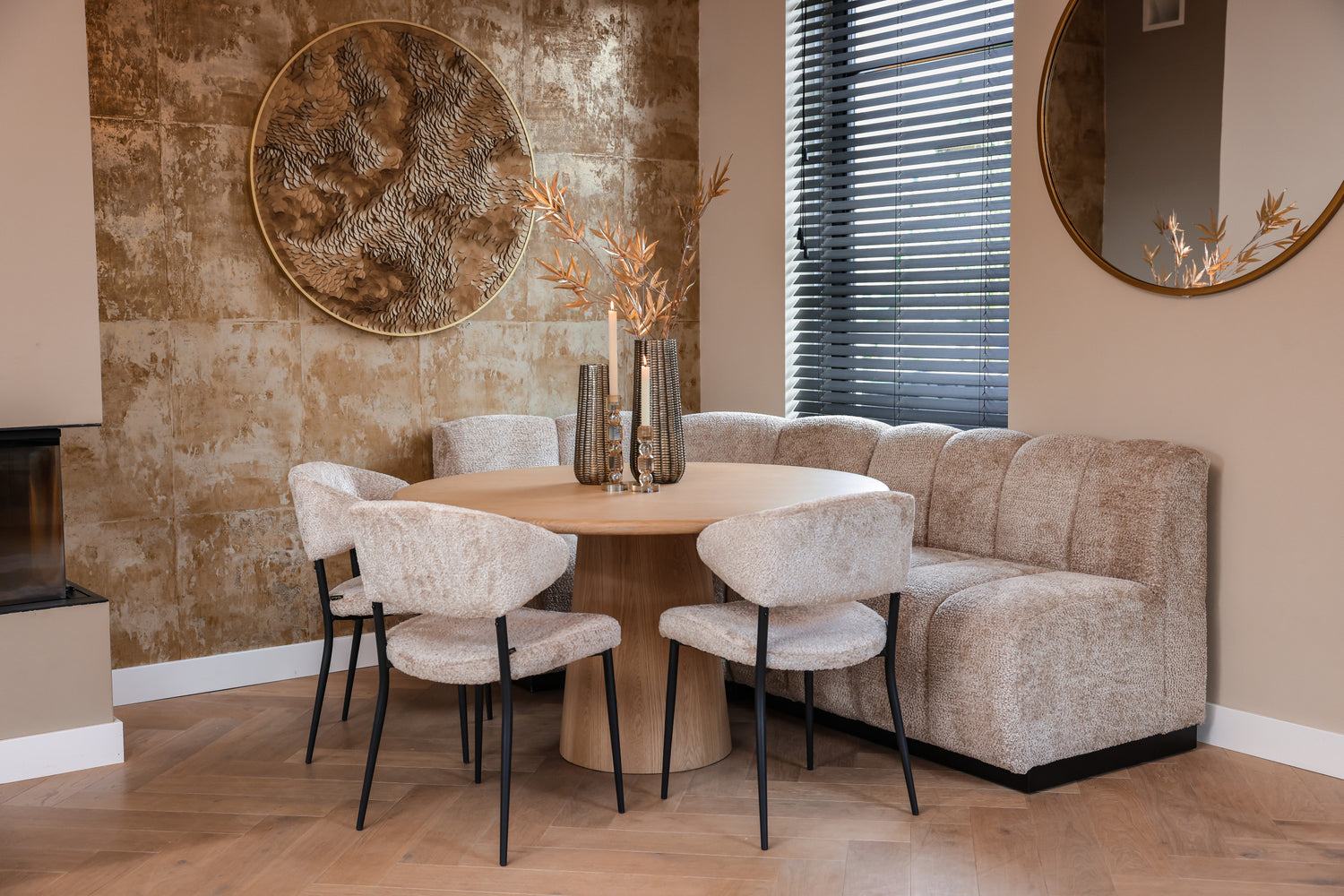 Richmond Interiors Sitzbank Hillpark lovely beige round corner Sitzbank Richmond Interiors