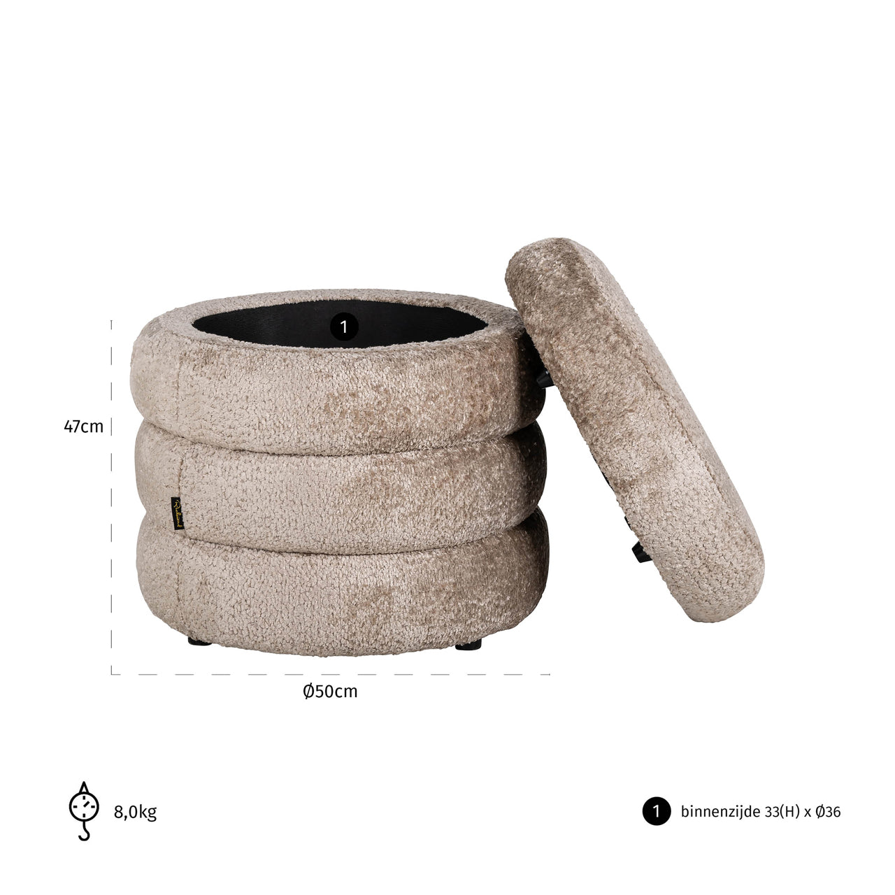 Richmond Interiors Hocker &amp; Fußbank Adele sheep natural Hocker &amp; Fußbank Richmond Interiors