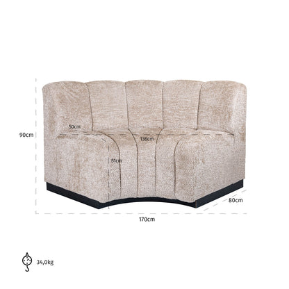 Richmond Interiors Sitzbank Hillpark lovely beige round corner Sitzbank Richmond Interiors