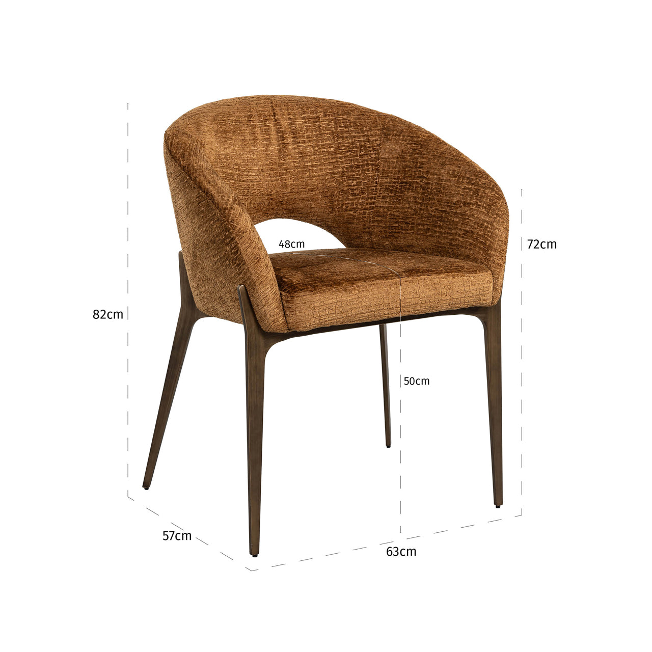 Richmond Interiors Esszimmerstuhl Kenzi cognac fusion Esszimmerstuhl Richmond Interiors