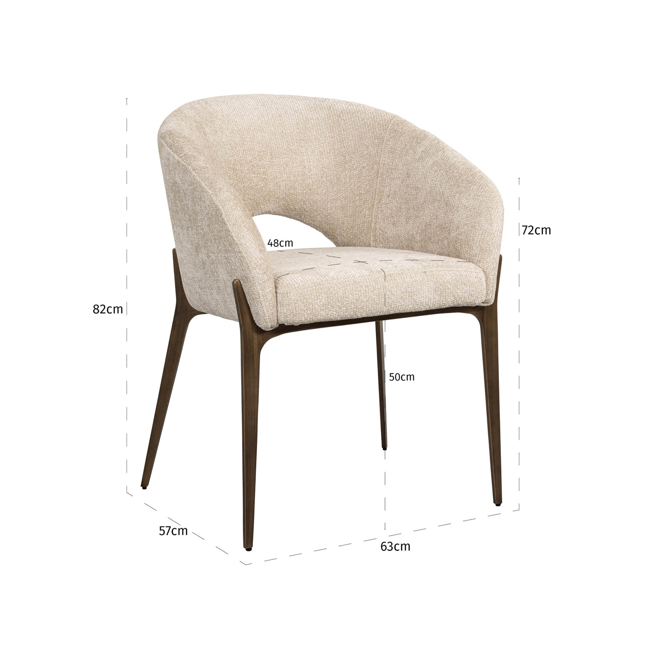 Richmond Interiors Esszimmerstuhl Kenzi cream unicorn Esszimmerstuhl Richmond Interiors