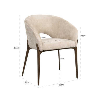 Richmond Interiors Esszimmerstuhl Kenzi cream unicorn Esszimmerstuhl Richmond Interiors