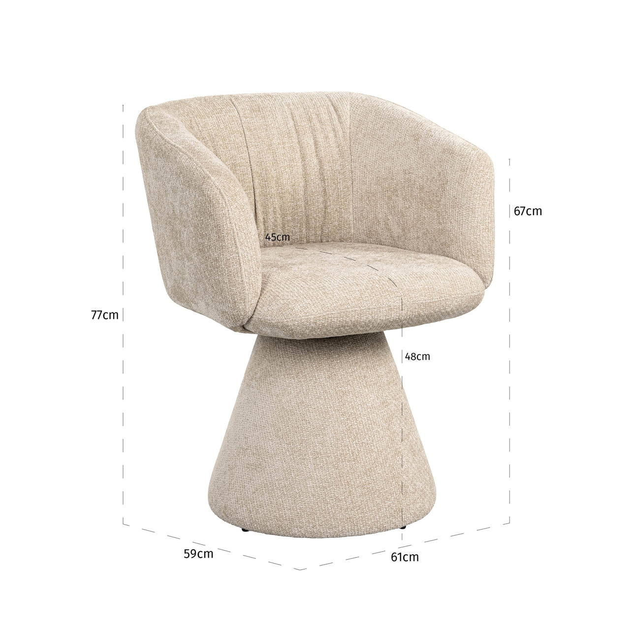 Richmond Interiors Esszimmerstuhl Madeline cream unicorn swivel Esszimmerstuhl Richmond Interiors