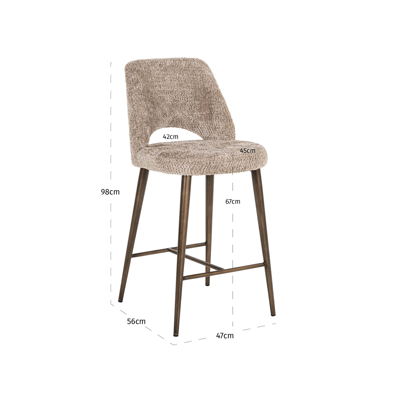 Richmond Interiors Thekenstuhl Delphine lovely nature fire retardant