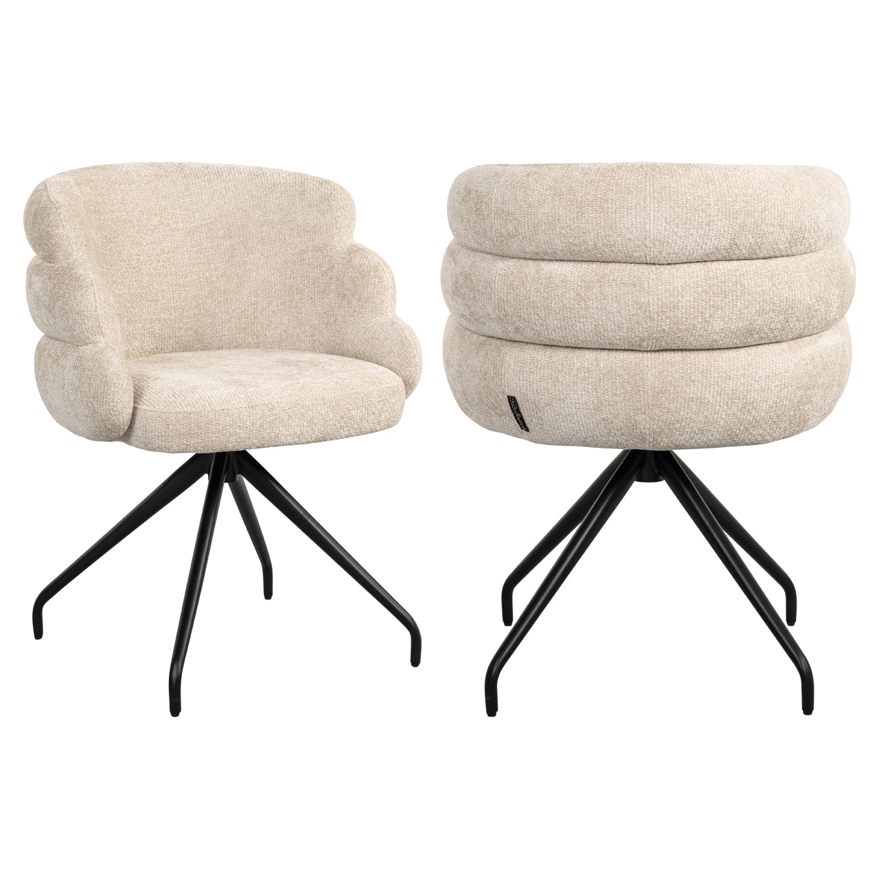 Richmond Interiors Esszimmerstuhl Kayla cream unicorn swivel Esszimmerstuhl Richmond Interiors