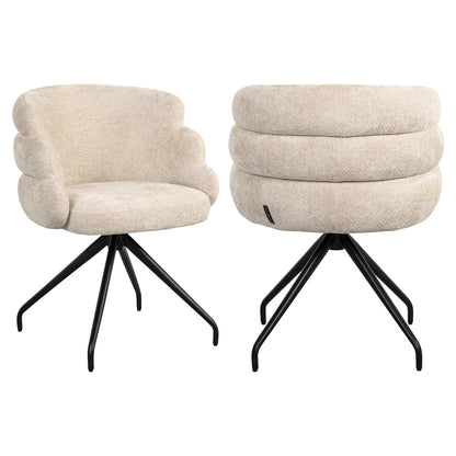 Richmond Interiors Esszimmerstuhl Kayla cream unicorn swivel Esszimmerstuhl Richmond Interiors