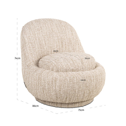 Richmond Interiors Lounge Stuhl Arlanda beige angora Lounge Stuhl Richmond Interiors