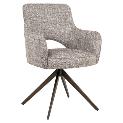 Richmond Interiors dining chair Ginerva earth tweed swivel