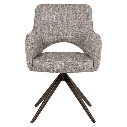 Richmond Interiors dining chair Ginerva earth tweed swivel