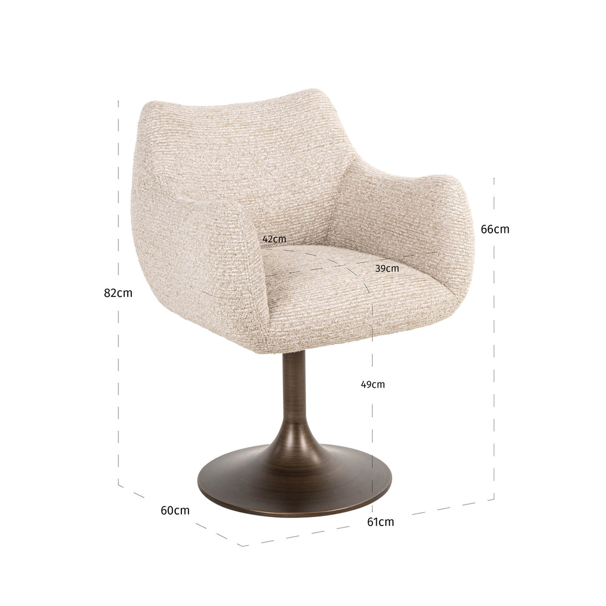 Richmond Interiors Esszimmerstuhl Aldo natural linear swivel Richmond Interiors