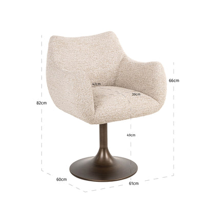 Richmond Interiors Esszimmerstuhl Aldo natural linear swivel Richmond Interiors