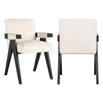 Richmond Interiors Esszimmerstuhl Cooper white chenille Esszimmerstuhl Richmond Interiors