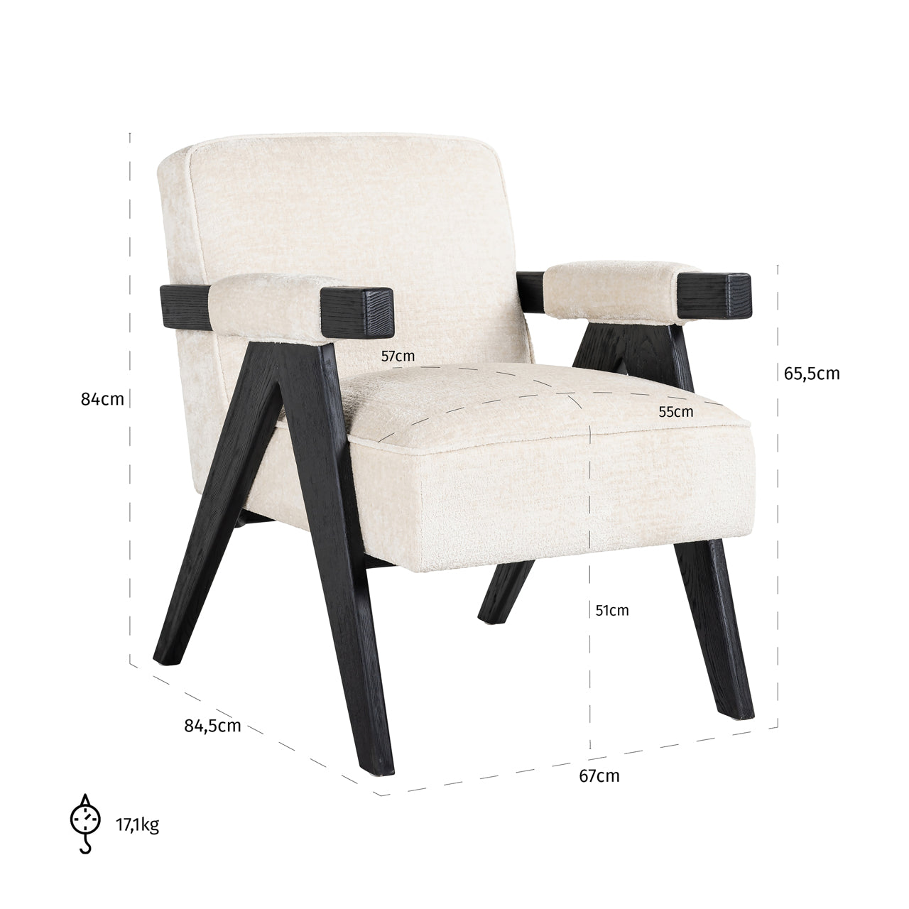 Richmond Interiors Lounge Stuhl Cooper white chenille Lounge Stuhl Richmond Interiors