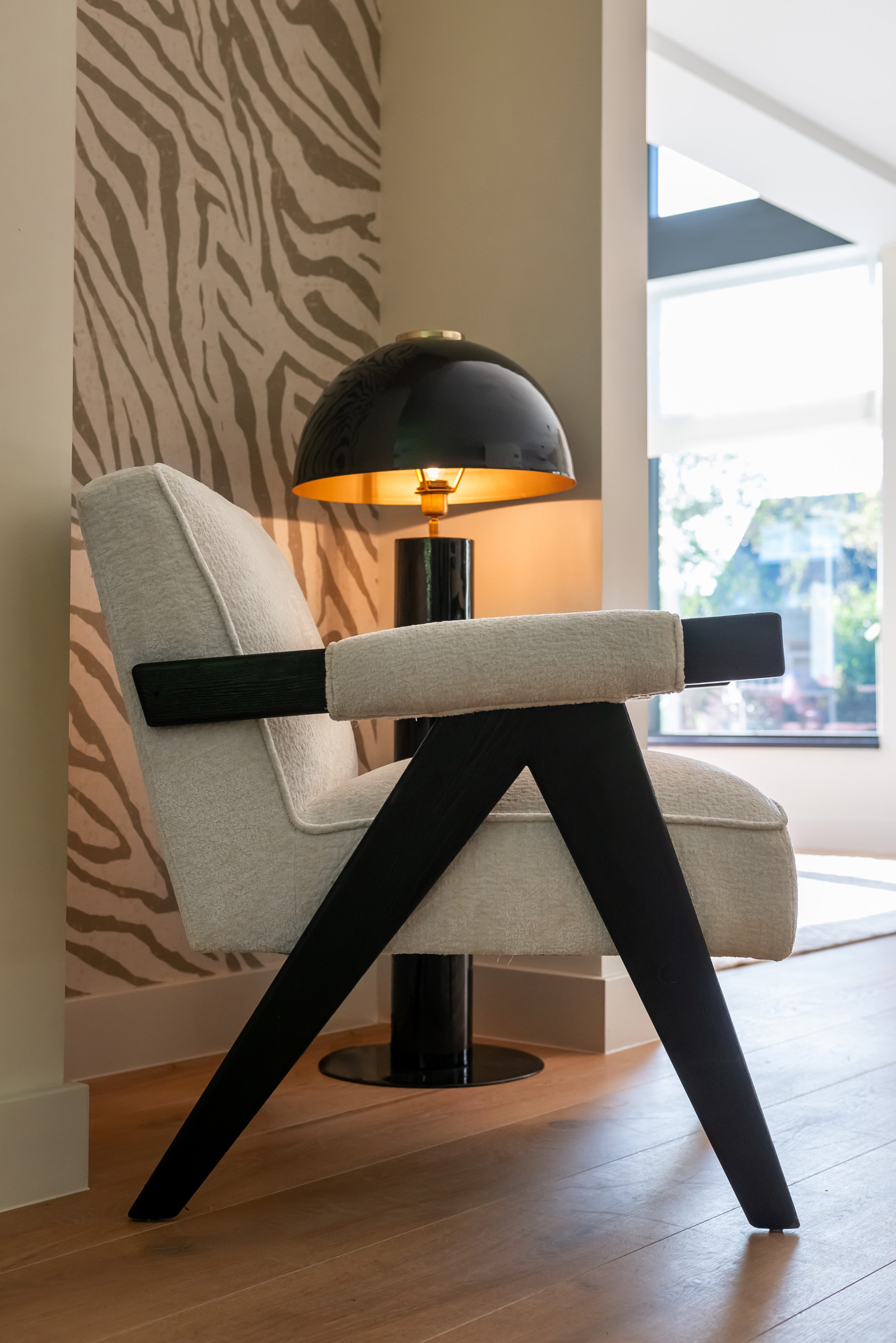 Richmond Interiors Lounge Stuhl Cooper white chenille Lounge Stuhl Richmond Interiors