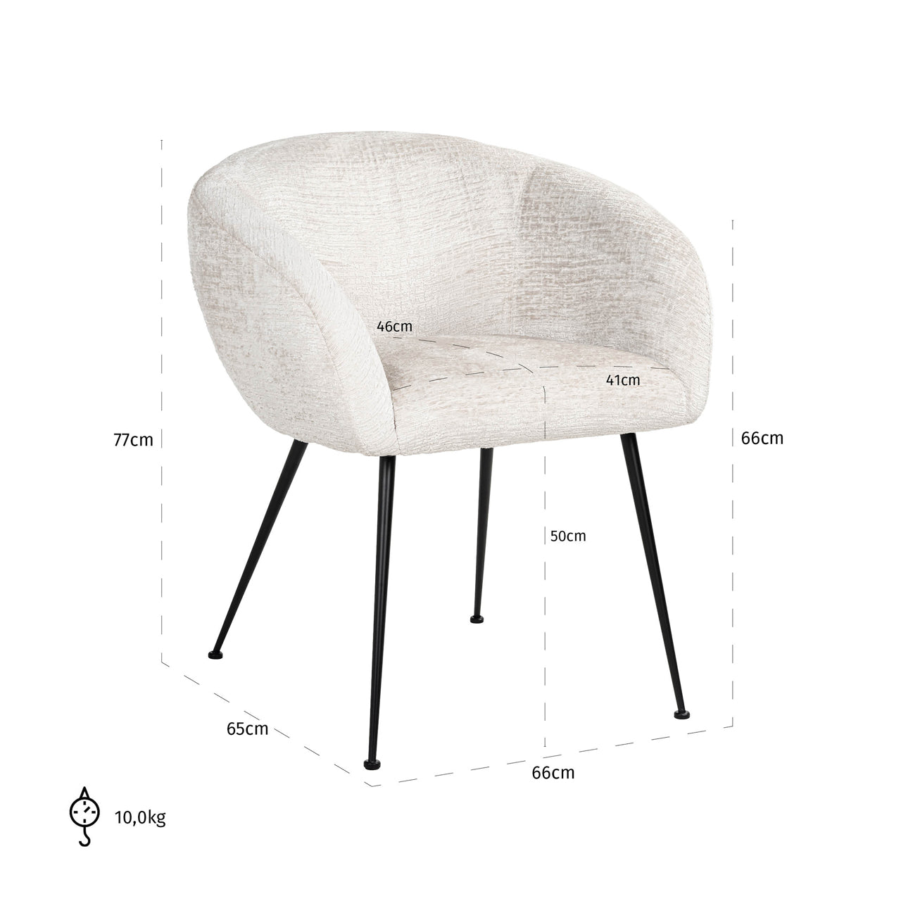 Richmond Interiors dining chair Ruby cream fusion