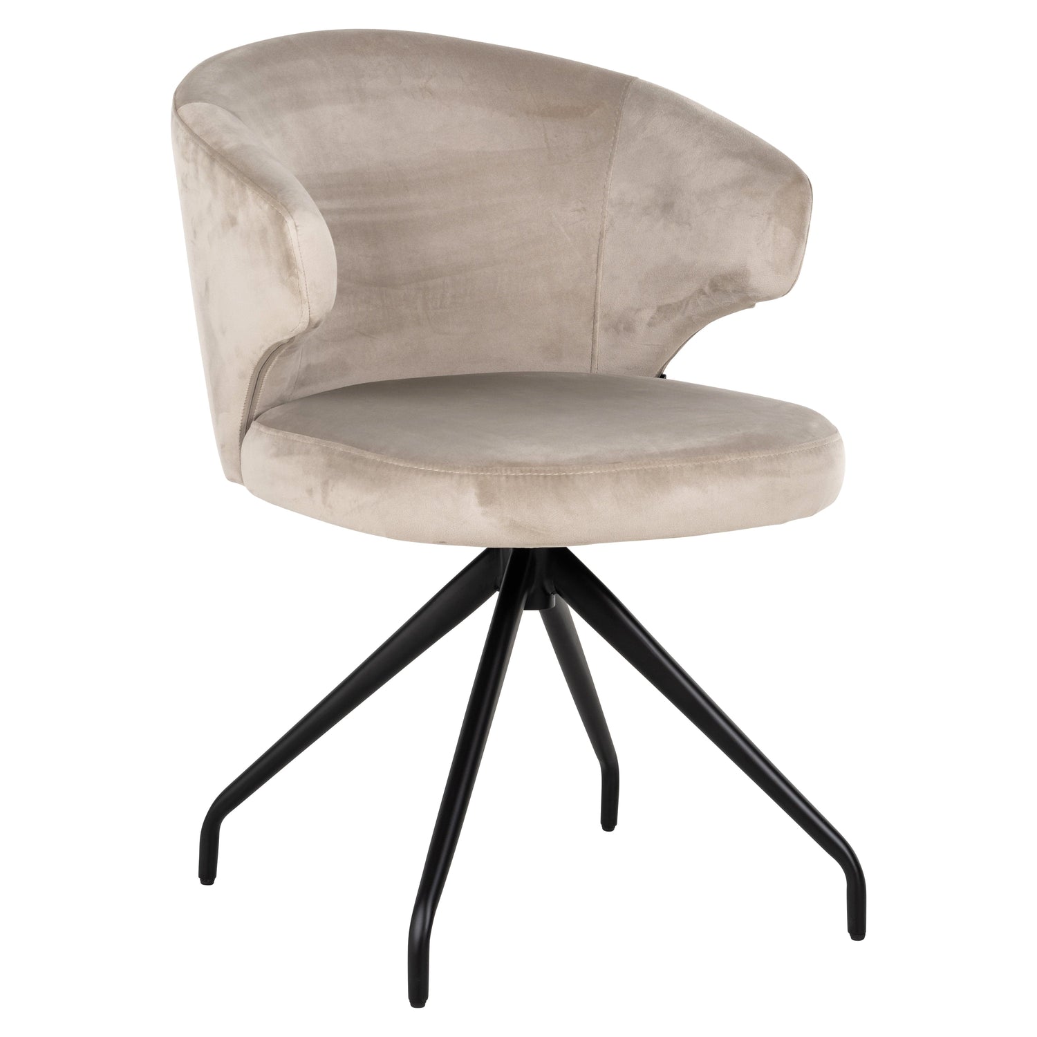 Richmond Interiors Stuhl Milly khaki velvet (Fusion cream 02) Drehstuhl Richmond Interiors