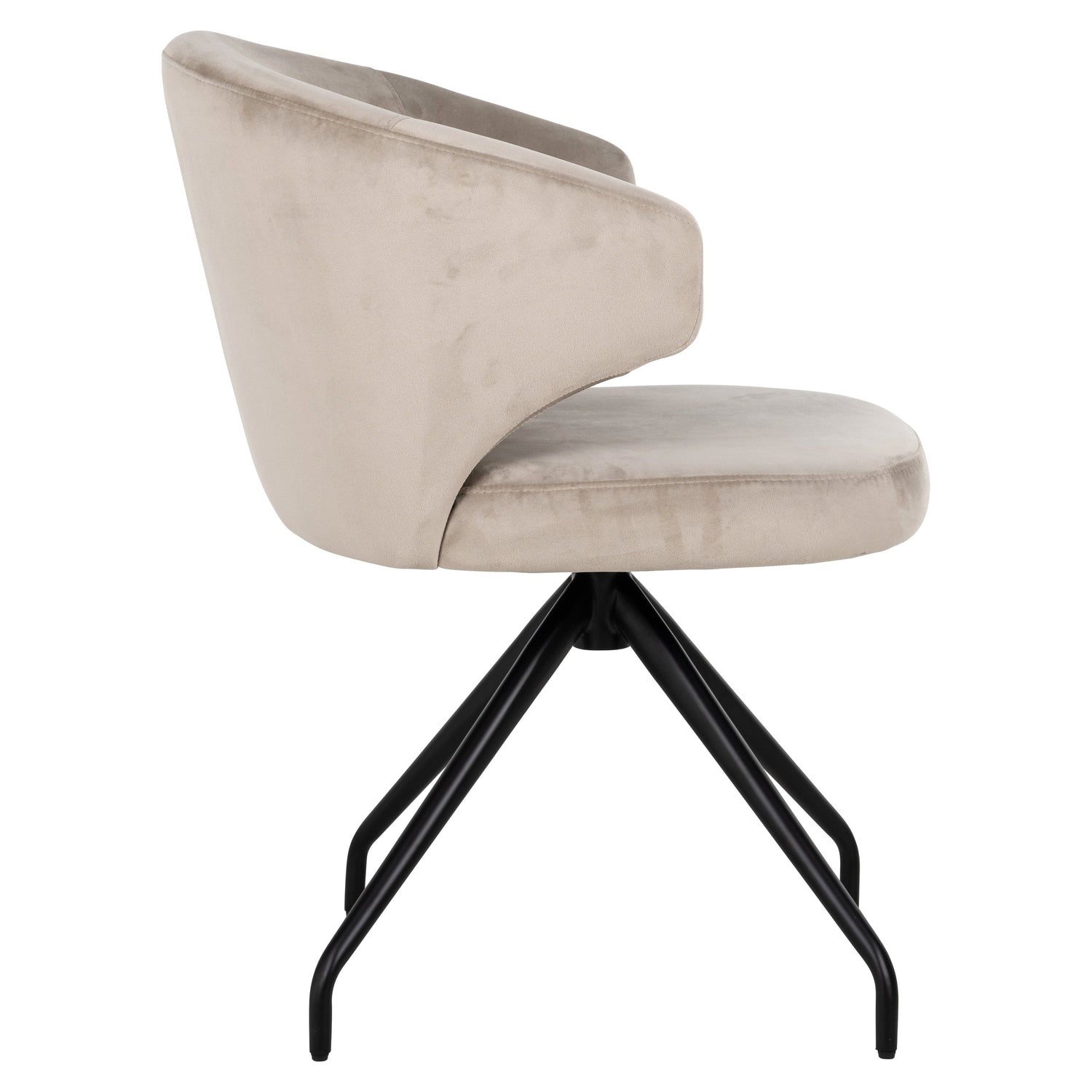 Richmond Interiors Stuhl Milly khaki velvet (Fusion cream 02) Drehstuhl Richmond Interiors