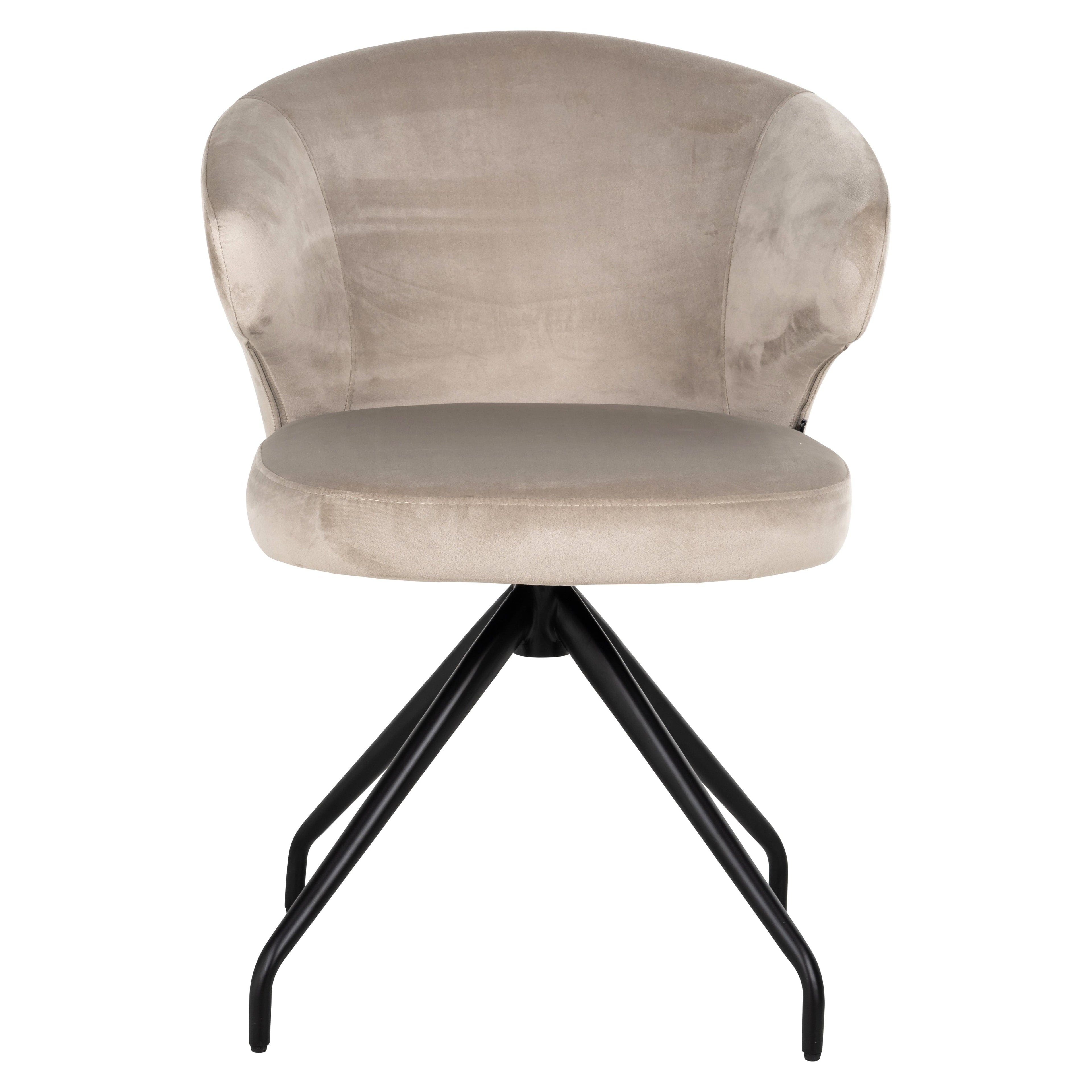 Richmond Interiors Stuhl Milly khaki velvet (Fusion cream 02) Drehstuhl Richmond Interiors