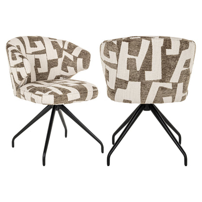 Richmond Interiors Esszimmerstuhl Milly moss graffic swivel Richmond Interiors