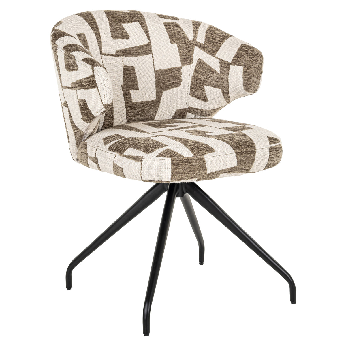Richmond Interiors Esszimmerstuhl Milly moss graffic swivel Richmond Interiors