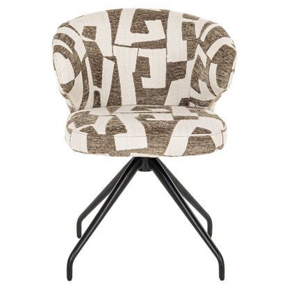 Richmond Interiors Esszimmerstuhl Milly moss graffic swivel Richmond Interiors