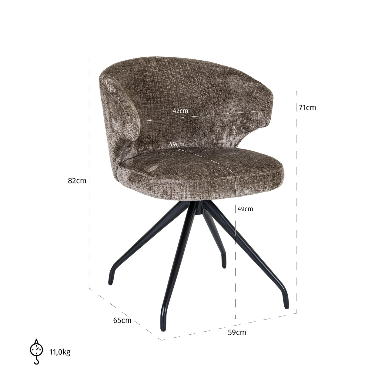 Richmond Interiors Esszimmerstuhl Milly niagara stone swivel Esszimmerstuhl Richmond Interiors