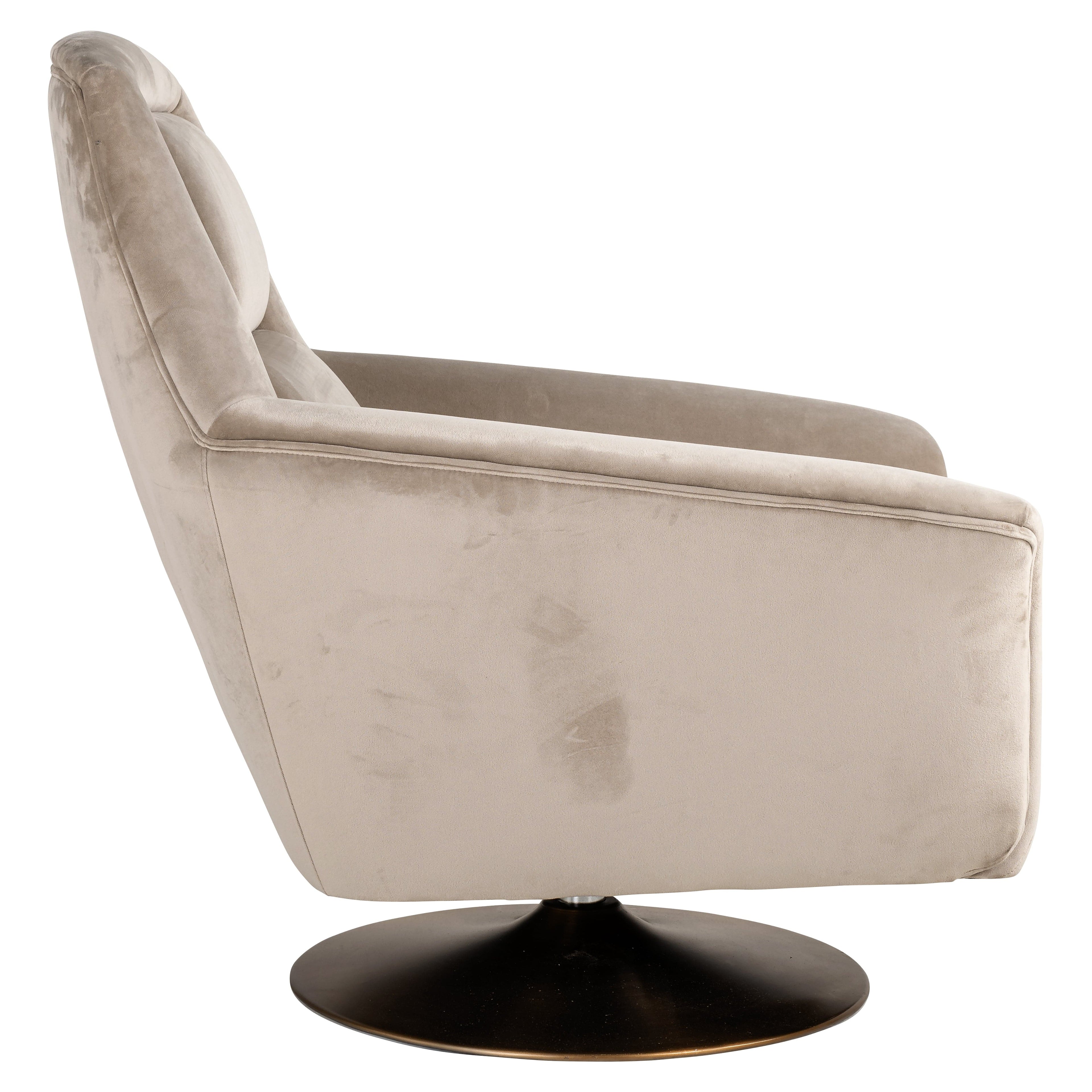 Richmond Interiors Sessel Nora khaki velvet (Quartz Khaki 903) Drehsessel Richmond Interiors