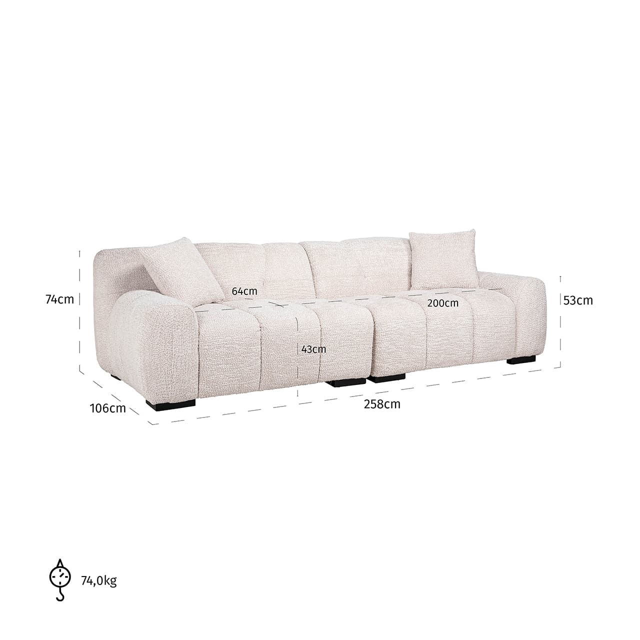 Richmond Interiors - Couch Charelle lovely cream 4-Sitzer Sofa Richmond Interiors