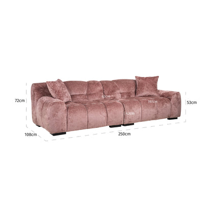 Richmond Interiors Couch Charelle rose chenille (Bergen 705 rose chenille) 3-Sitzer Sofa Richmond Interiors