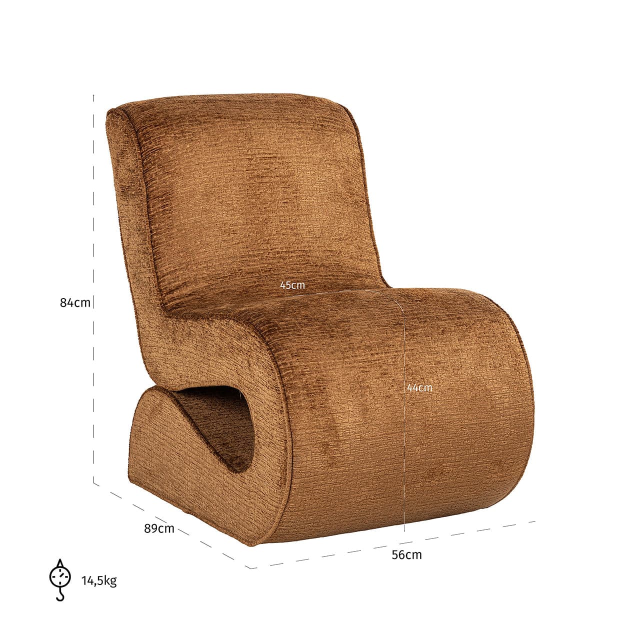 Richmond Interiors Sessel Frankie cognac fusion (Fusion cognac 28) Polstersessel Richmond Interiors