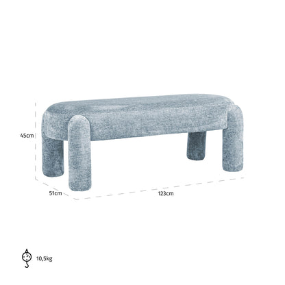 Richmond Interiors banc Holly chenille bleu clair