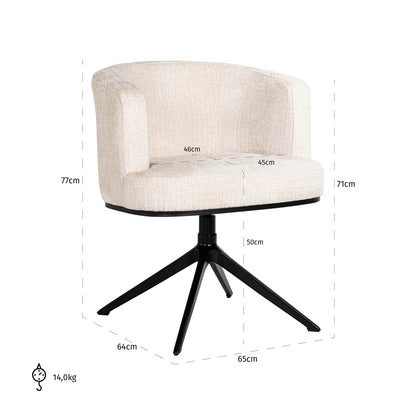 Richmond Interiors Esszimmerstuhl Cheyenne niagara beige swivel Esszimmerstuhl Richmond Interiors