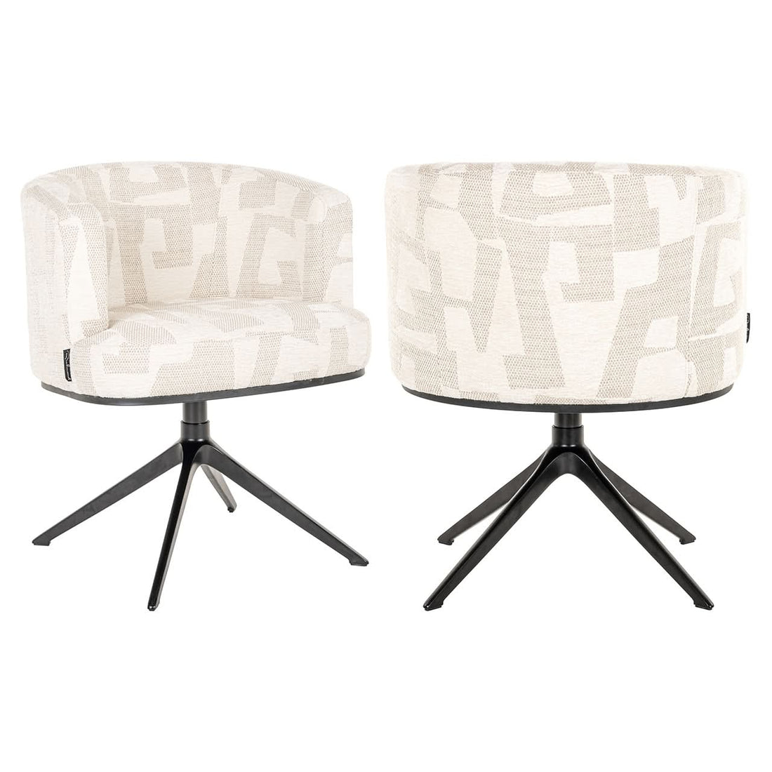Richmond Interiors Drehsessel Cheyenne – Beige Graffic mit 360° Funktion Esszimmerstühle Richmond Interiors