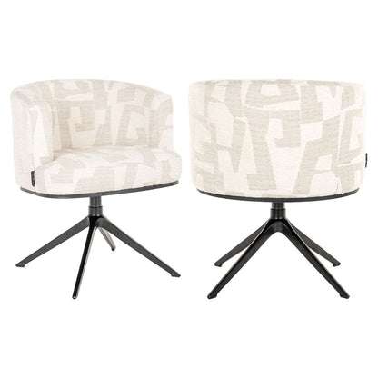 Richmond Interiors Drehsessel Cheyenne – Beige Graffic mit 360° Funktion Esszimmerstühle Richmond Interiors