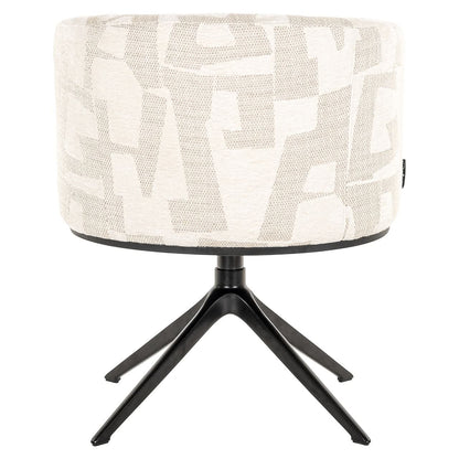 Richmond Interiors Drehsessel Cheyenne – Beige Graffic mit 360° Funktion Esszimmerstühle Richmond Interiors