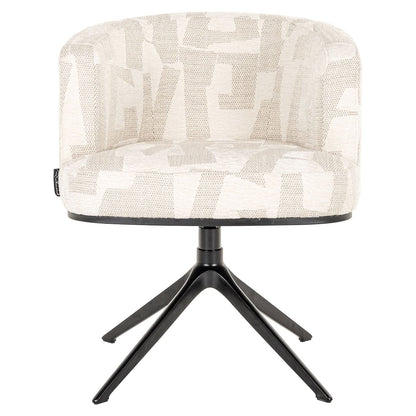 Richmond Interiors Drehsessel Cheyenne – Beige Graffic mit 360° Funktion Esszimmerstühle Richmond Interiors