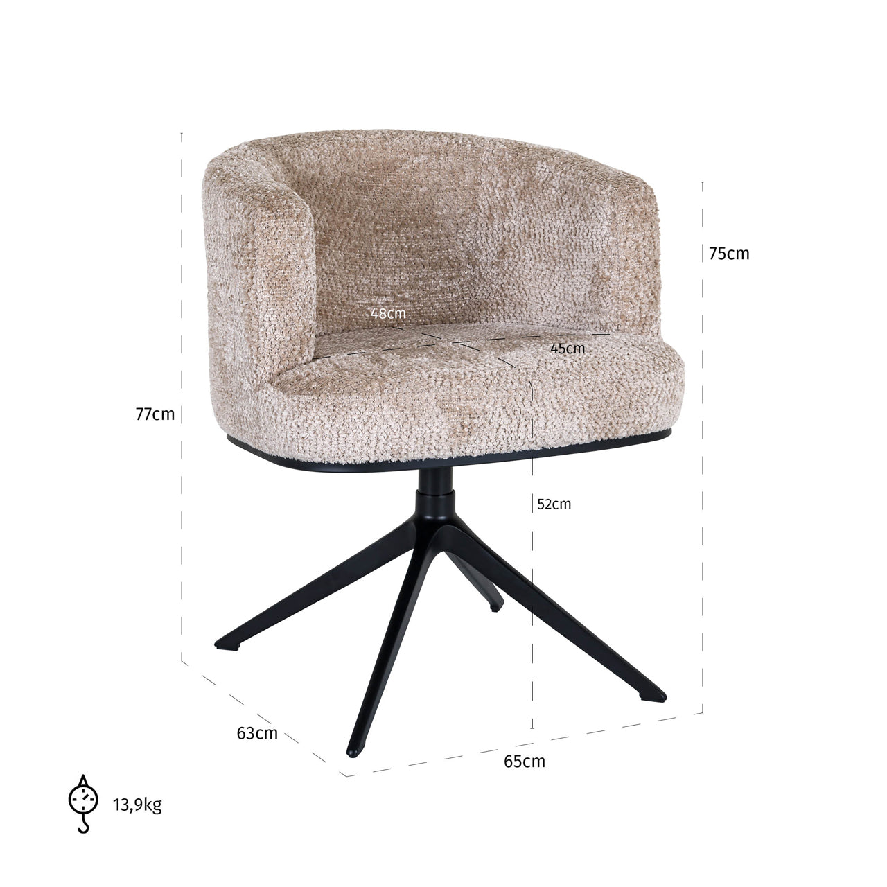 Richmond Interiors Esszimmerstuhl Cheyenne lovely beige swivel Esszimmerstuhl Richmond Interiors