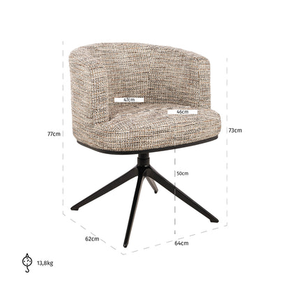 Richmond Interiors Esszimmerstuhl Cheyenne trendy nature swivel Esszimmerstuhl Richmond Interiors