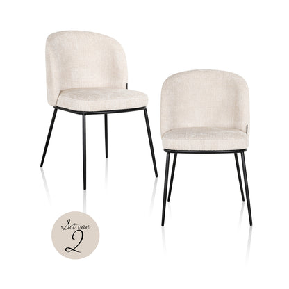 Richmond Interiors Esszimmerstuhl Elvi niagara beige fire retardant (Set of 2) Esszimmerstuhl Richmond Interiors