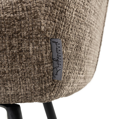 Richmond Interiors - 2er-Set Barhocker Linsey stone Chenille Barhocker Richmond Interiors