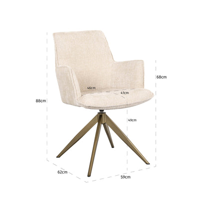 Richmond Interiors Esszimmerstuhl Dakota niagara beige swivel with arm Esszimmerstuhl Richmond Interiors