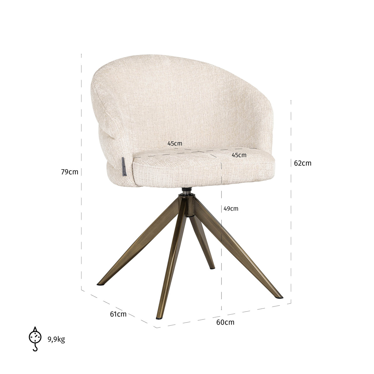 Richmond Interiors Esszimmerstuhl Zendaya niagara beige swivel Esszimmerstuhl Richmond Interiors