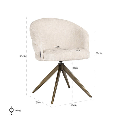 Richmond Interiors Esszimmerstuhl Zendaya niagara beige swivel Esszimmerstuhl Richmond Interiors