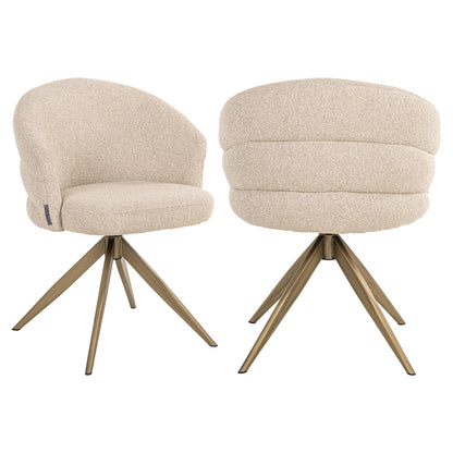 Richmond Interiors Esszimmerstuhl Zendaya biscotti swivel fire retardant Richmond Interiors
