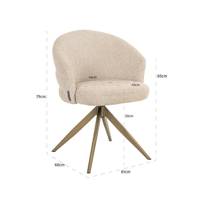 Richmond Interiors Esszimmerstuhl Zendaya biscotti swivel fire retardant Richmond Interiors