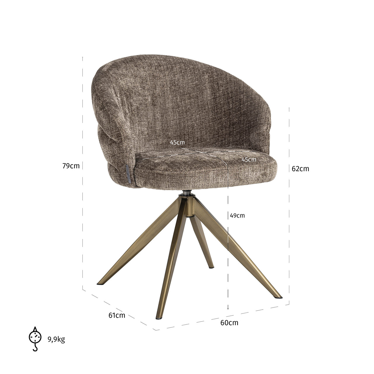 Richmond Interiors Esszimmerstuhl Zendaya niagara stone swivel Esszimmerstuhl Richmond Interiors